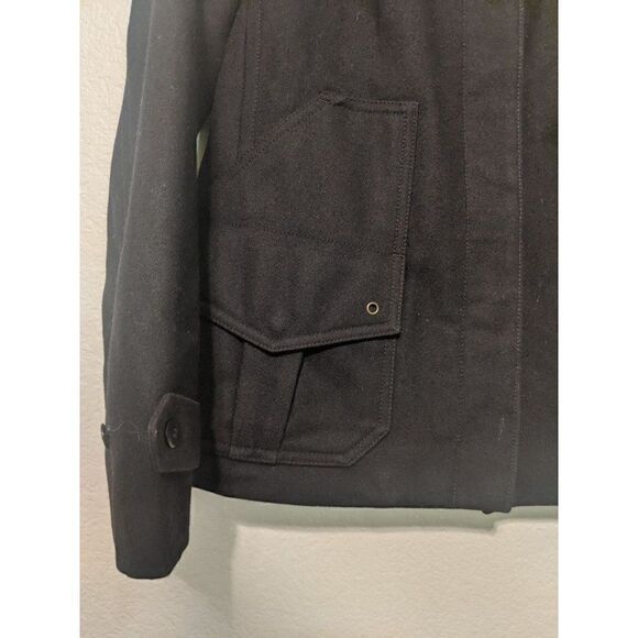 J.Crew Wool Blend Peacoat Size Small Women's Solid Black Casual Dress Coat - Picture 4 of 16
